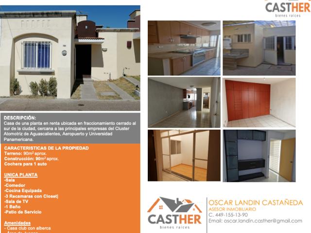 Casa en renta en Aguascalientes