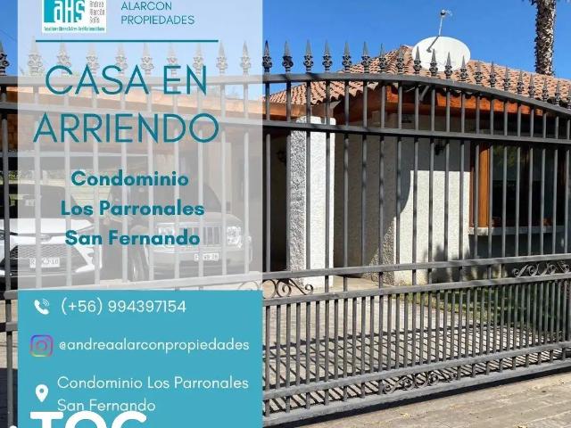 Casa en arriendo en Parronales de Pedehue, San Fernando