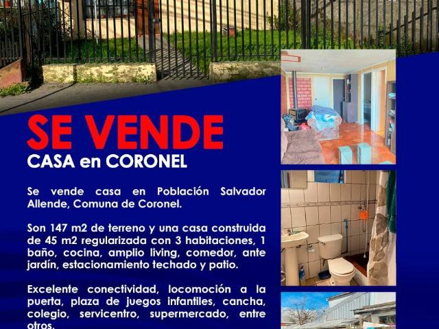 Casa en venta en Villa Alberto Bachelet, Coronel
