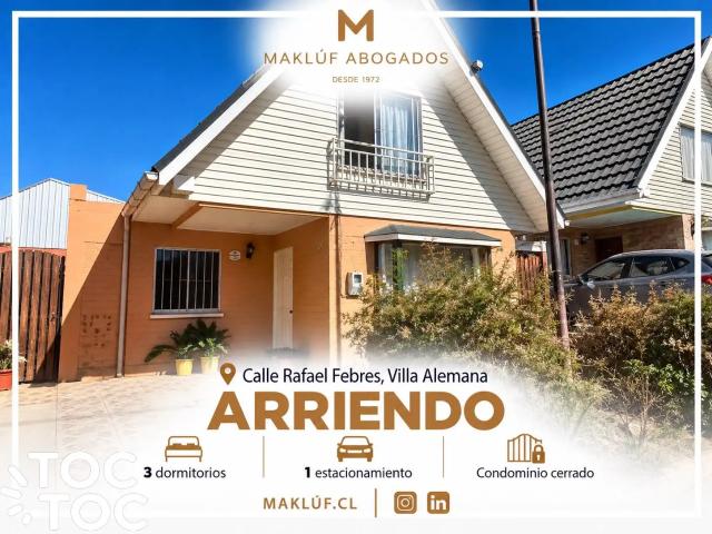 Casa en arriendo en Villa Caviale, Villa Alemana