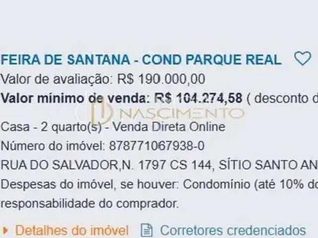 Casa venda em Região Geográfica Imediata de Feira de Santana, Região Metropolitana de Feira de Santana