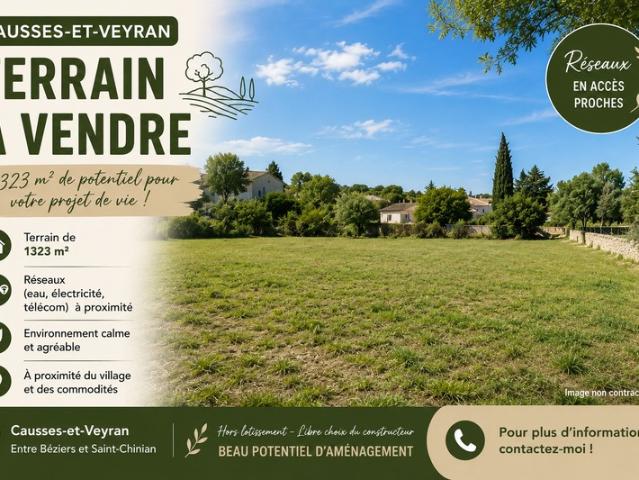 Terrain vente à Béziers, Causses-et-veyran