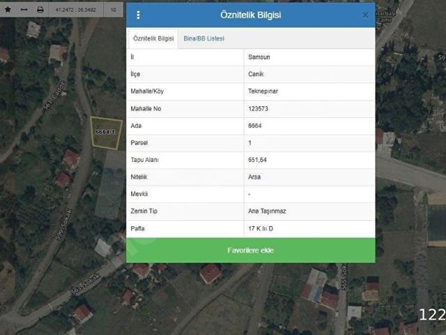 Canik, Samsun içerisinde satılık Arsa