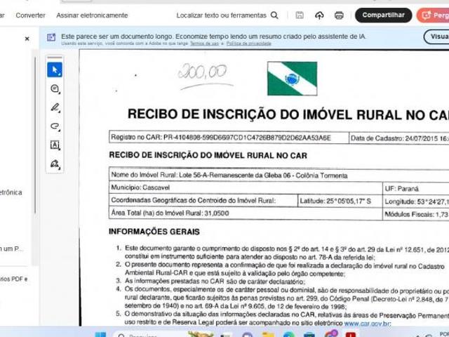 Sítio e chácara venda em Região Geográfica Imediata de Cascavel, Cascavel
