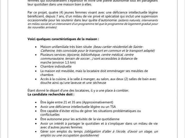 Room for rent in Roussillon, Quebec
