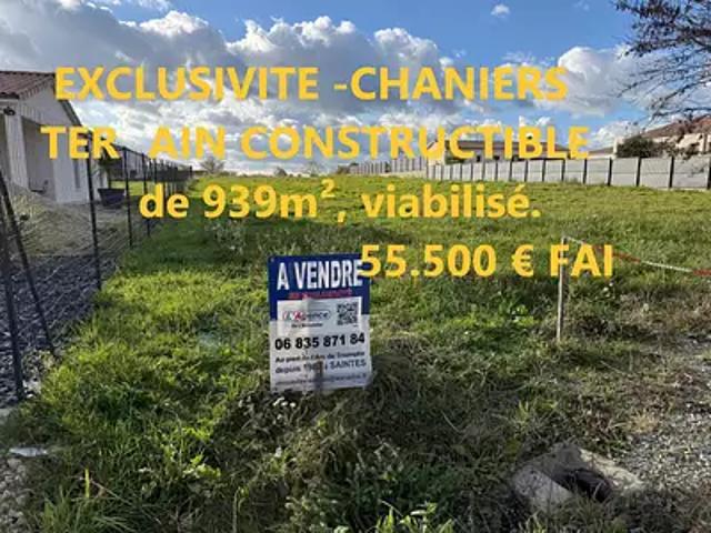 Terrain vente à Saintes, Chaniers