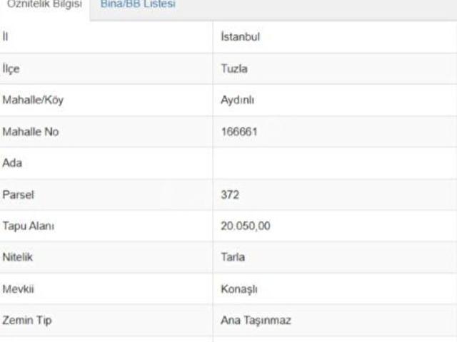 Tuzla, İstanbul içerisinde satılık Arsa