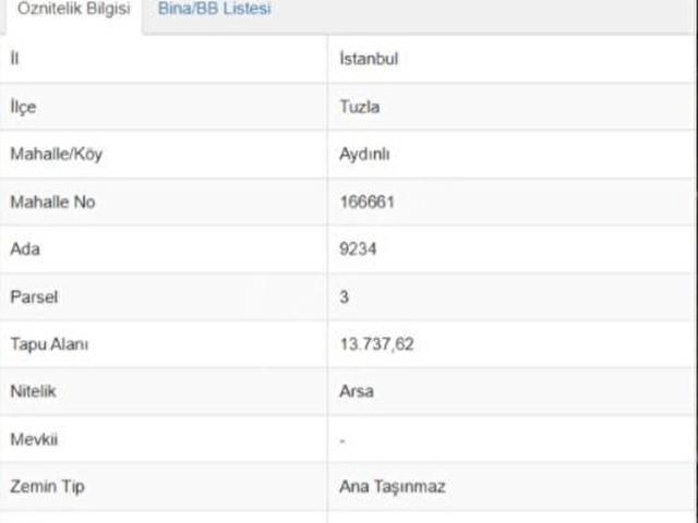 Tuzla, İstanbul içerisinde satılık Arsa
