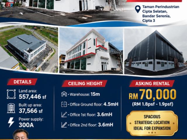 Warehouse for rent in Tanjong Sepat, Selangor