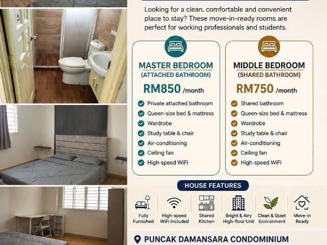 Room for rent in Petaling, Damansara Damai