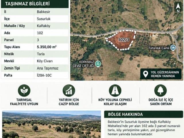 Kalfa, Susurluk içerisinde satılık Arsa