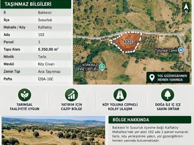 Kalfa, Susurluk içerisinde satılık Arsa