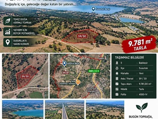Yeni Mahallesi, Susurluk içerisinde satılık Arsa