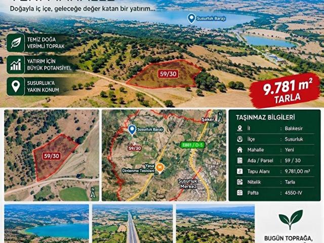 Yeni Mahallesi, Susurluk içerisinde satılık Arsa