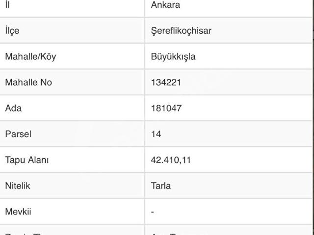 Şereflikoçhisar, Ankara içerisinde satılık Arsa