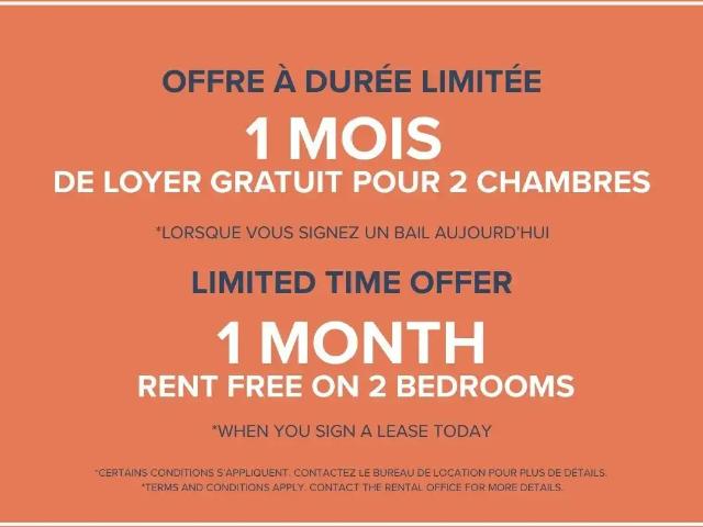 Apartment for rent in St. Leonard's, Quebec