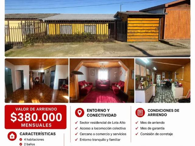 Casa en arriendo en Barrio Chino, Lota