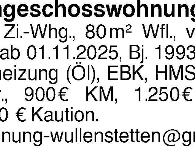 Wohnung mieten in Wullenstetten, Senden