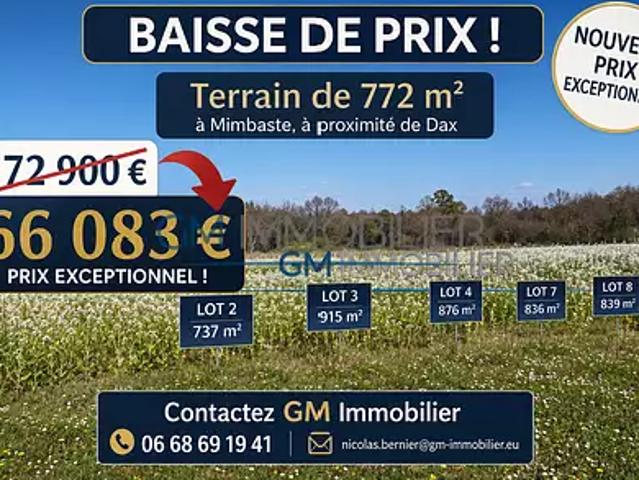 Terrain vente à Dax