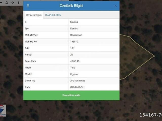 Demirci, Manisa içerisinde satılık Arsa