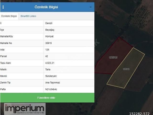 Beyağaç, Denizli içerisinde satılık Arsa