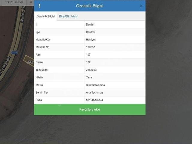 Çardak içerisinde satılık Arsa