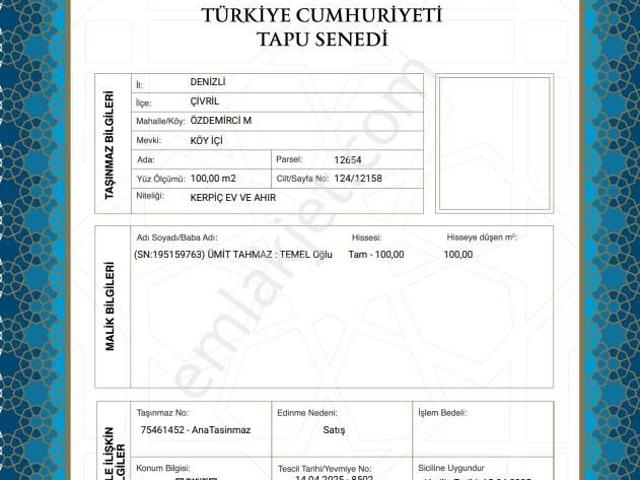 Çivril, Denizli içerisinde satılık Villa