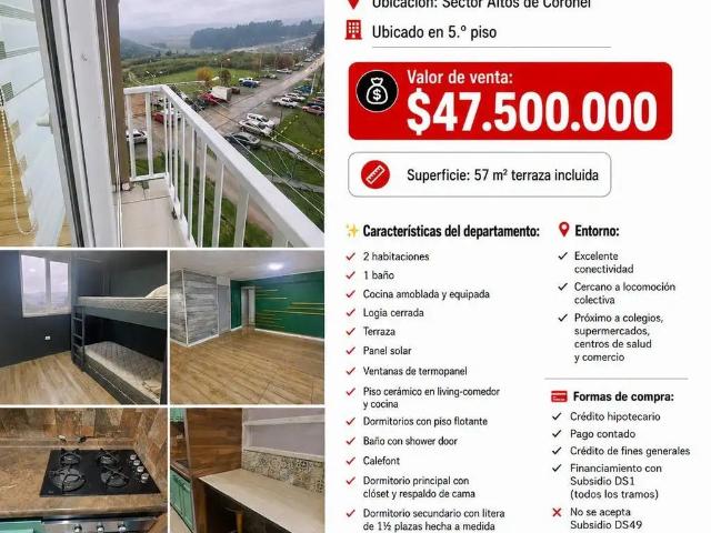 Departamento en venta en Coronel, Biobío