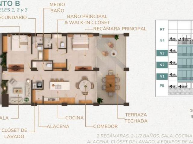 Departamento en venta en Colonia Mirador, Compostela