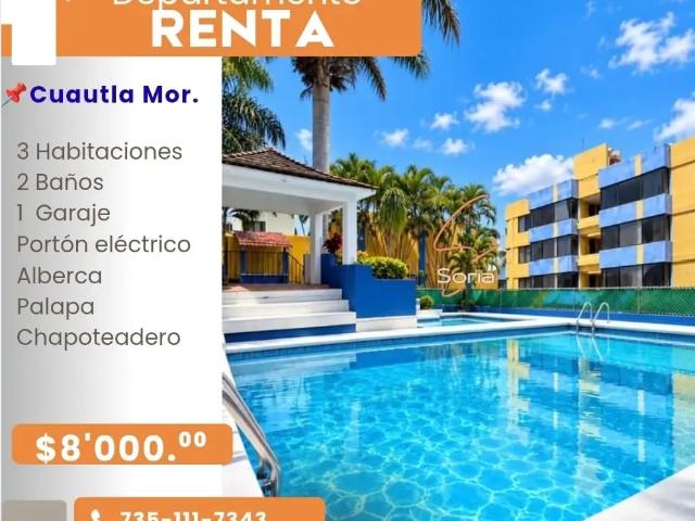 Departamento en renta en Cuautla