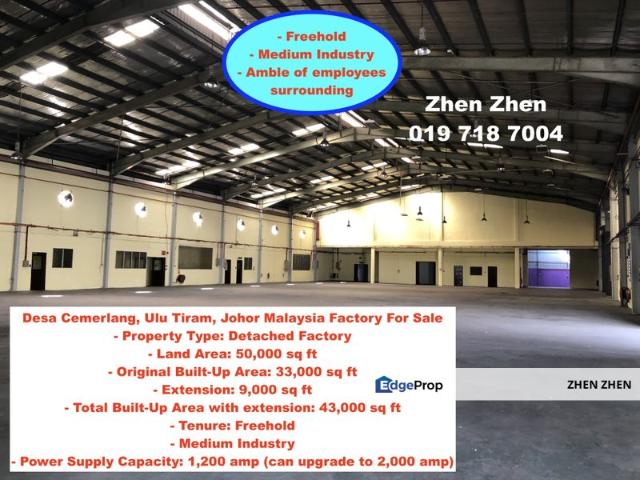 Warehouse for sale in Johore Bahru, Johor
