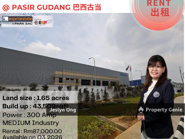 Warehouse for rent in Pasir Gudang, Johor