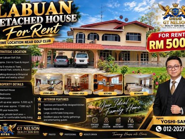 Residential House for rent in Labuan