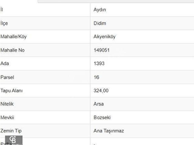 Didim, Aydin içerisinde satılık Arsa