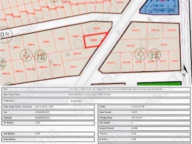 Bademağacı, Döşemealtı içerisinde satılık Arsa