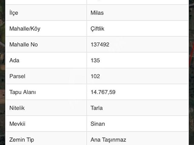 Milas, Muğla içerisinde satılık Arsa