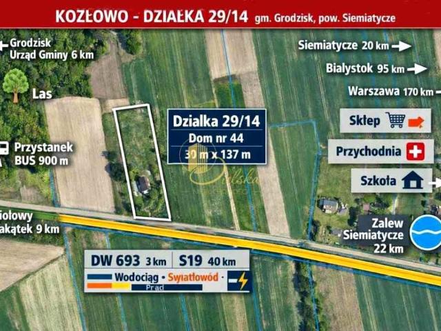 Dom na sprzedaż w Kozłowo, powiat siemiatycki