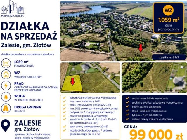Grunt na sprzedaż w Zalesie, powiat słupecki