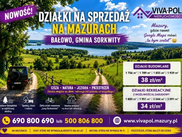 Grunt na sprzedaż w Sorkwity, powiat mrągowski