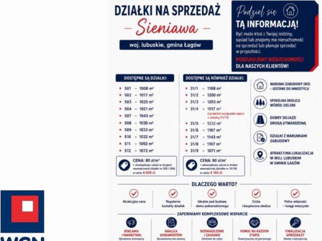 Grunt na sprzedaż w Łagów, Lubuskie