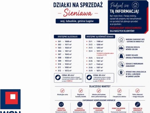 Grunt na sprzedaż w Sokola Góra, Łagów