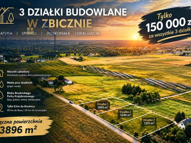 Grunt na sprzedaż w Zbiczno, powiat brodnicki