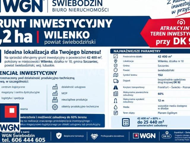 Grunt na sprzedaż w Szczaniec, powiat świebodziński
