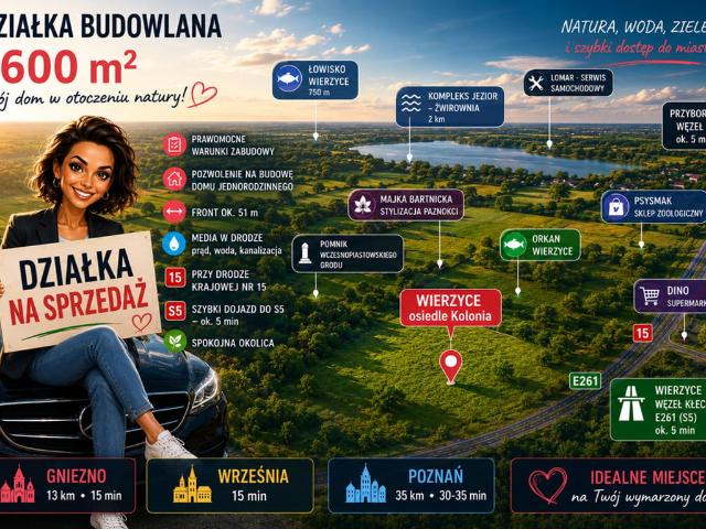 Grunt na sprzedaż w Wierzyce, Wielkopolskie