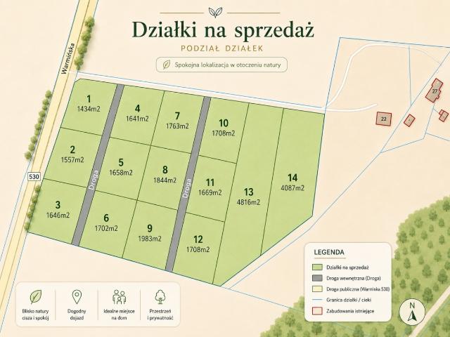 Grunt na sprzedaż w Łukta, Warmińsko-mazurskie