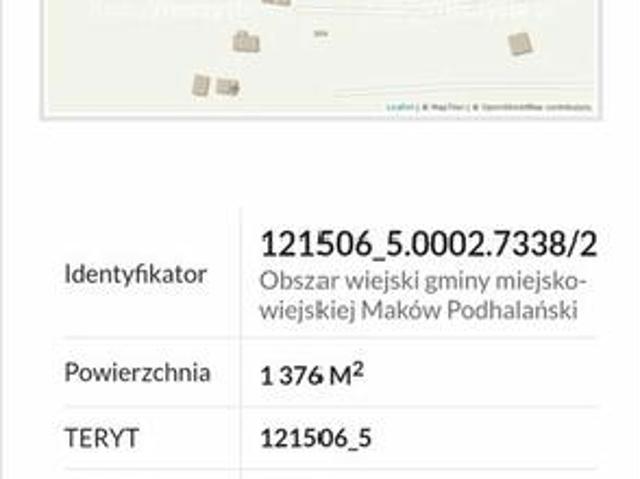 Grunt na sprzedaż w Maków Podhalański, powiat suski