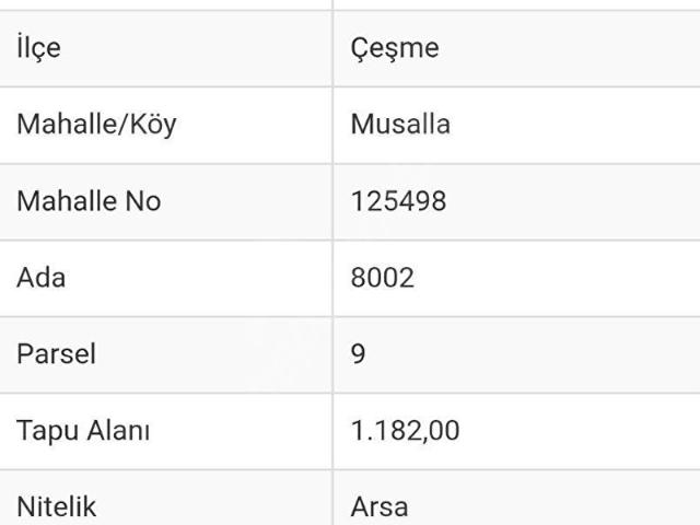 Çeşme, İzmir içerisinde satılık Arsa