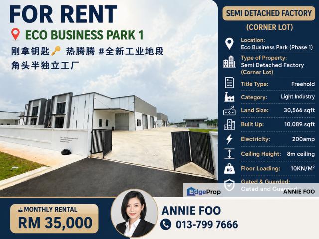Warehouse for rent in Skudai, Johor Bahru