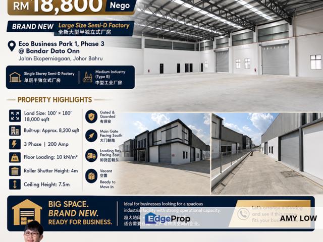 Warehouse for rent in Johore Bahru, Johor