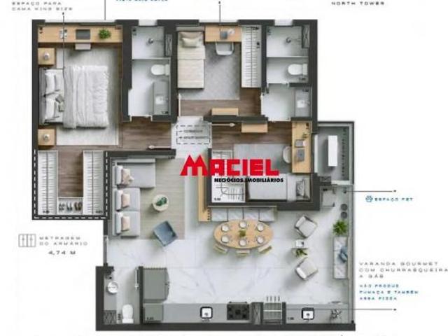 Apartamento venda em Região Imediata de São José dos Campos, Região Metropolitana do Vale do Paraíba e Litoral Norte
